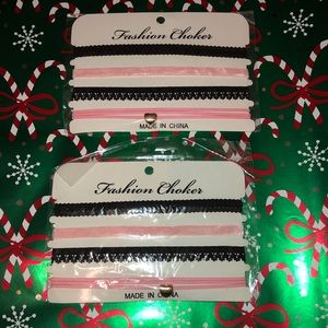 Light pink and black 4 pack choker.